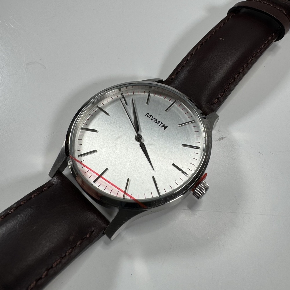 MVMT MT01-SBR Watch Quick Release Brown Leather Straps 316L Stainless Steel